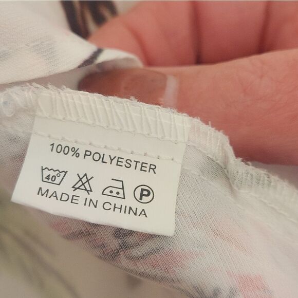 Dressfo 12 White Floral Print Shortsleeves Women's Opened Cardigan - Picture 12 of 13